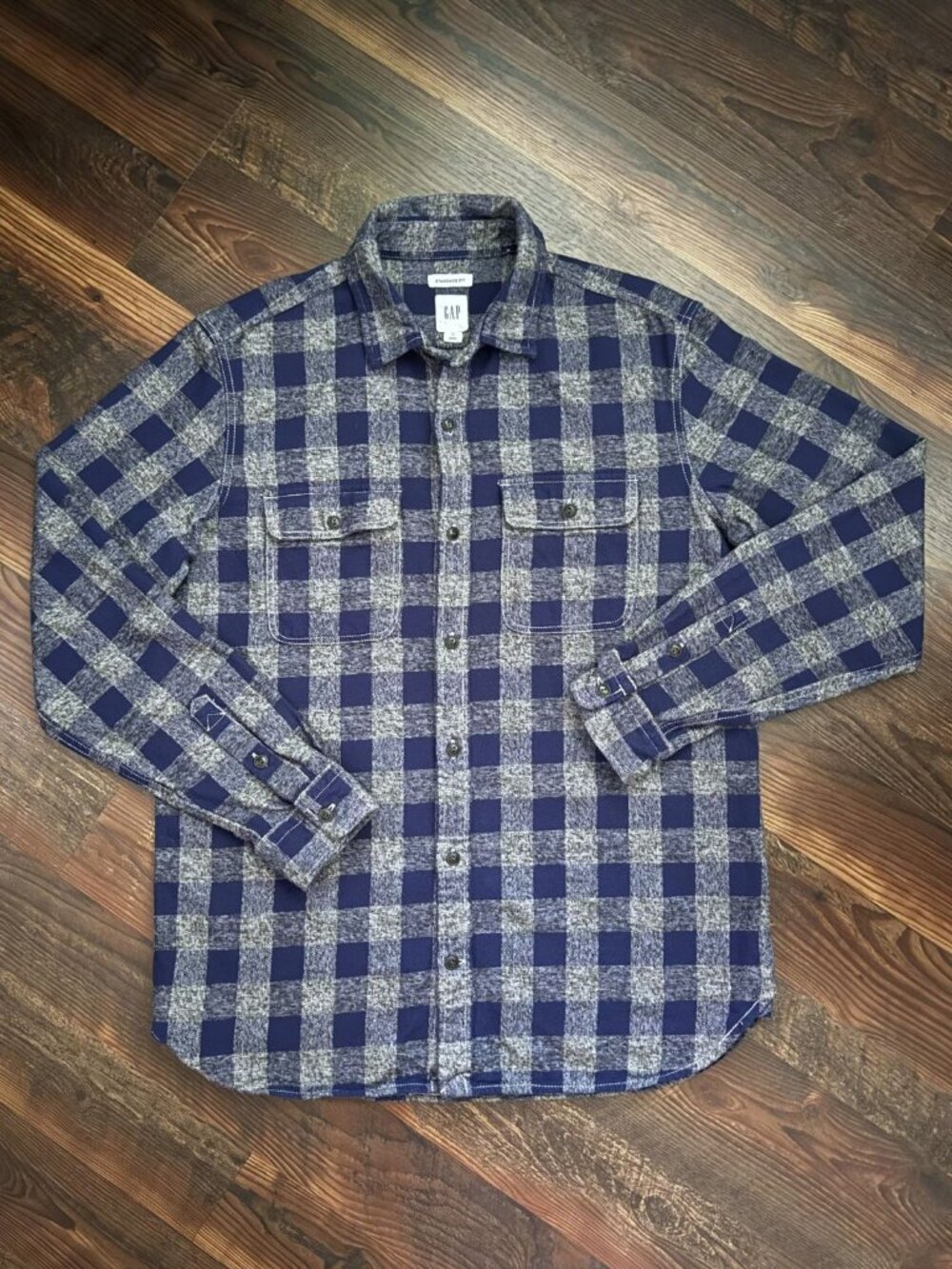 Gap Heavyweight Brushed Flannel Twill Button-Up Shirt